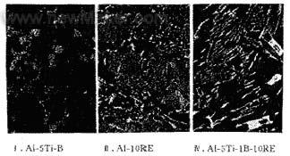 三種中間合金的顯微組織