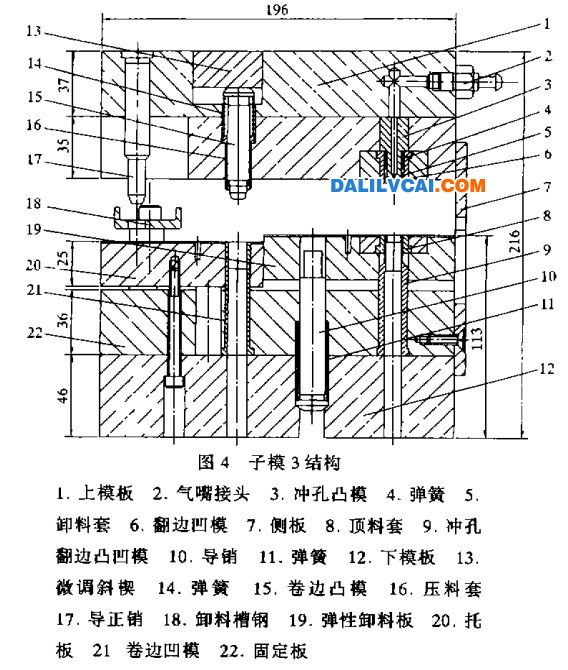 空調(diào)鋁合金蒸發(fā)散熱器翅片子模拉伸工序