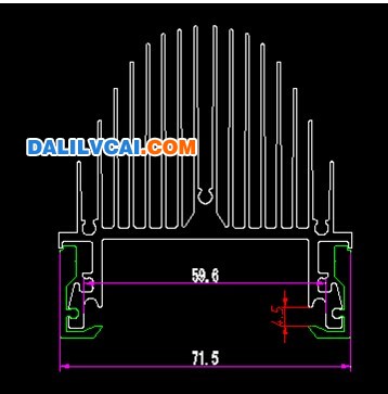 山型鋁材散熱器截面圖