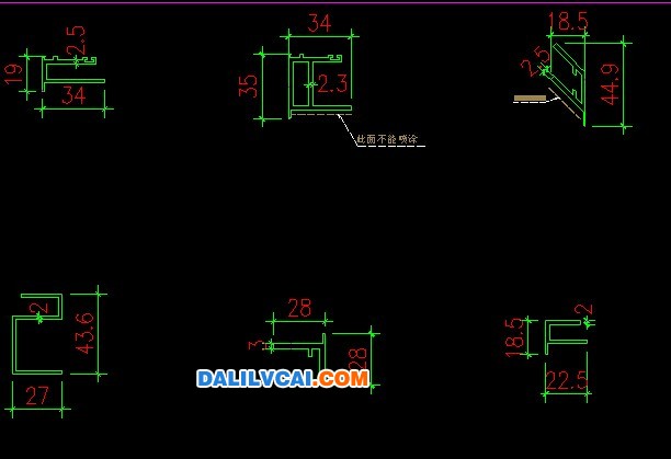 門(mén)窗鋁材CAD截面圖集