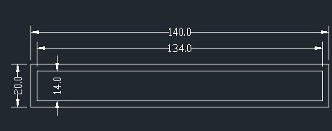 140*20鋁方管截面圖