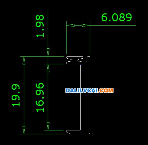 19.9mm寬面板鋁型材設(shè)計圖