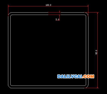 100mm*95mm的鋁方管截面圖