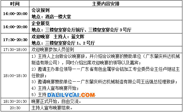 11月13日下午報(bào)到和歡迎晚宴議程