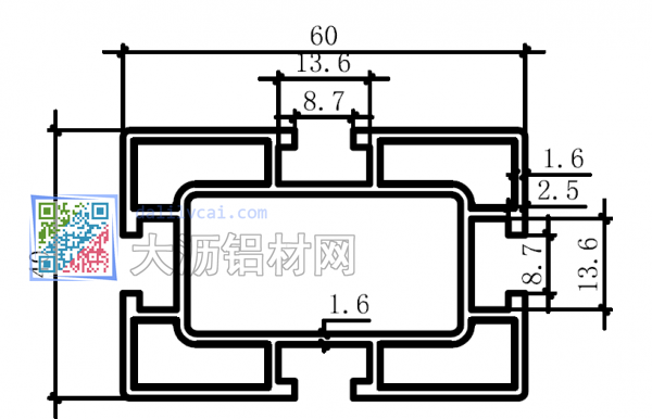 槽是12mm的60*40mm的流水線(xiàn)鋁材