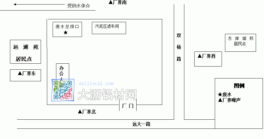 新振升集團(tuán)企業(yè)平面布置及監(jiān)測(cè)點(diǎn)位示意圖