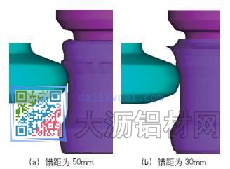 不同錯距對鋁車輪坯料成形的影響