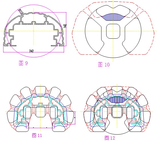 工業(yè)鋁型材結(jié)構(gòu)立柱截面圖及模具設(shè)計(jì)方案