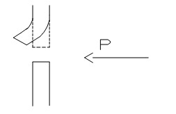 因模具受圖不均導(dǎo)致鋁型材尺寸脹水缺陷示意圖