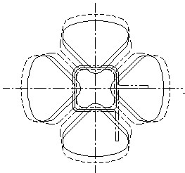 容易偏壁裂橋的鋁材模具原設(shè)計(jì)圖