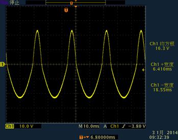 不對(duì)稱(chēng)交流，正頻率80Hz，有效值16V，負(fù)頻率27Hz，有效值16V