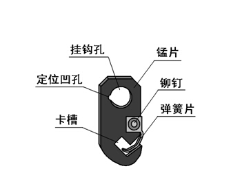 鋁材噴涂用掛片夾具結(jié)構(gòu)圖