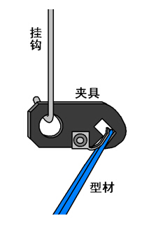 鋁材噴涂用掛片夾具應(yīng)用圖