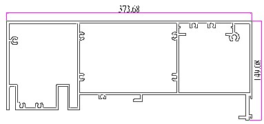 大斷面幕墻鋁型材截面尺寸圖